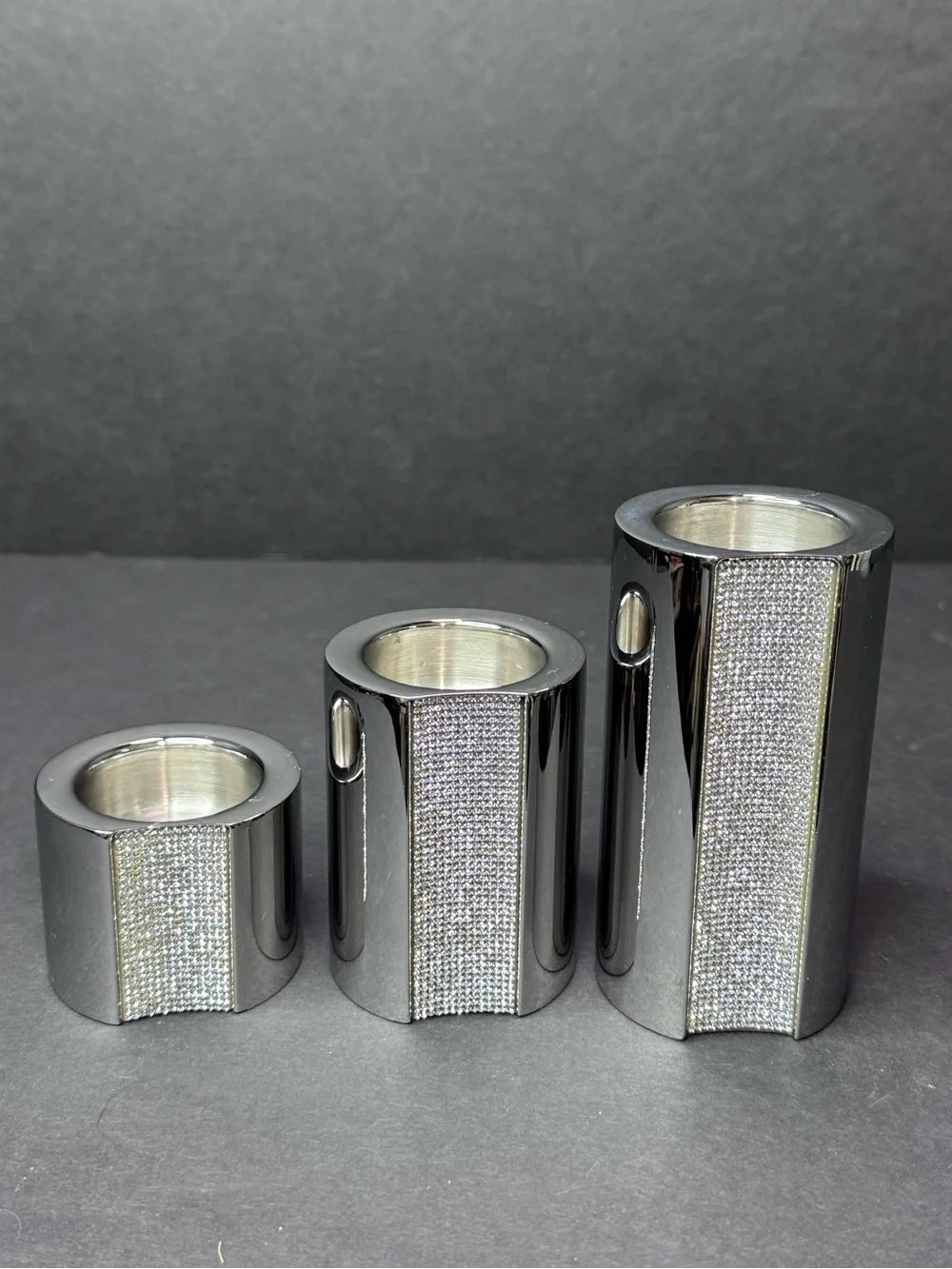 Authentic Swarovski Ambiray Crystal Candle Holders Set of 3 Retired Rare